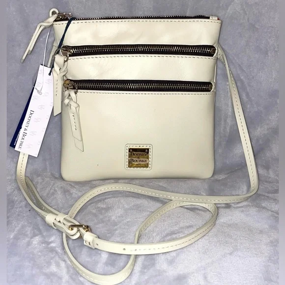 Dooney & Bourke NWT Cream Triple Zip Crossbody